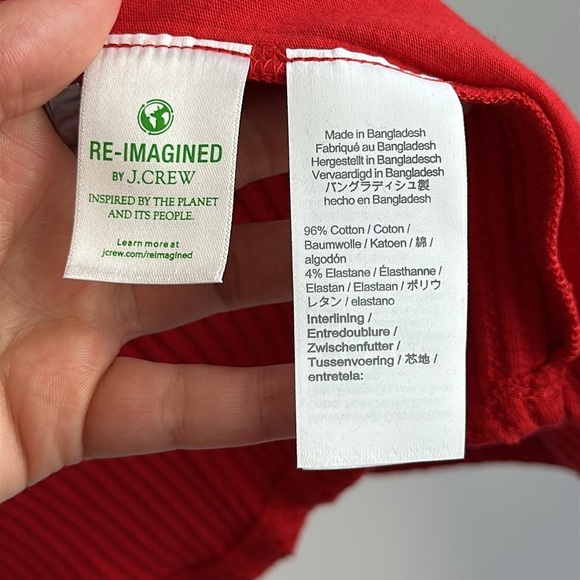 NWT J. Crew Womens Holiday Red Waffle Knit Snap Front Shacket Sz M Shirt Jacket - Picture 14 of 16